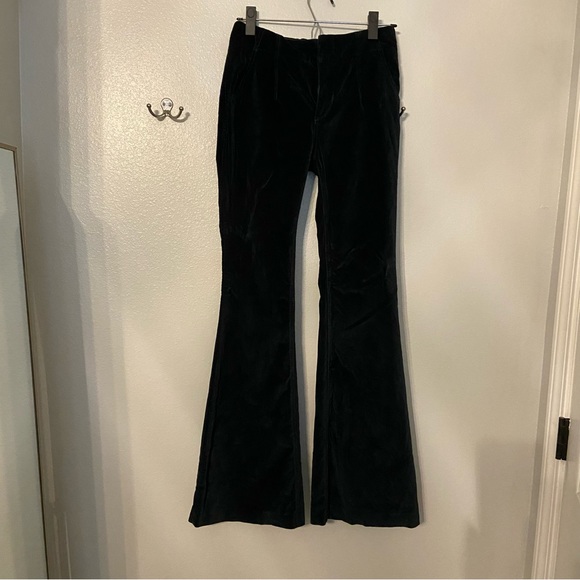 Tory Burch Navy Blue Velvet High Waist Flare - Picture 7 of 8